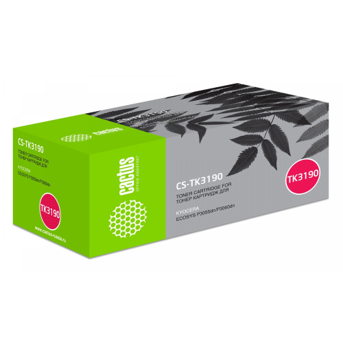 Тонер Картридж Cactus CS-TK3190 черный (25000стр.) для Kyocera Ecosys P3055dn/P3060dn