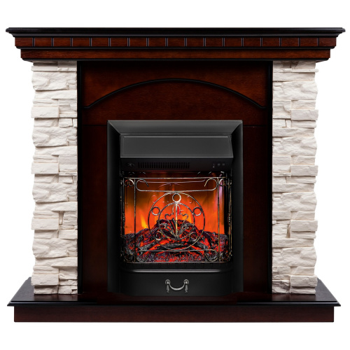 Электрокамин RealFlame Elford AO античный дуб с очагом Majestic Lux Black