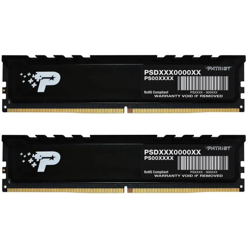 ОЗУ Patriot Signature Premium PSP564G4800KH1 DDR5 2x32GB 4800MHz RTL PC5-38400 CL40 DIMM 288-pin 1.1В kit single rank с радиатором Ret