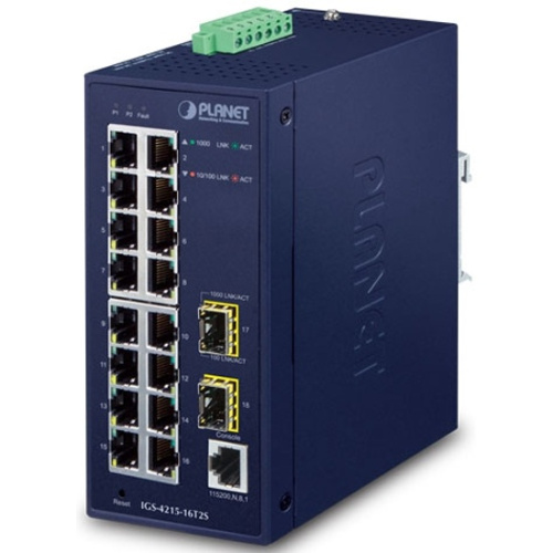 Коммутатор PLANET (IGS-4215-16T2S) 16x10/100/1000T + 2x100/1000X SFP Managed Switch
