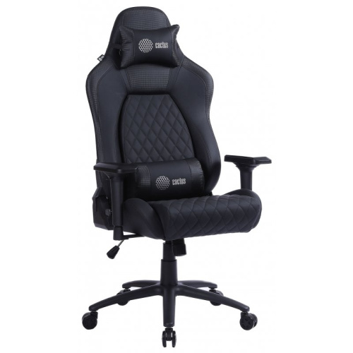 Кресло игровое Cactus CS-CHR-130 черный с подголов.