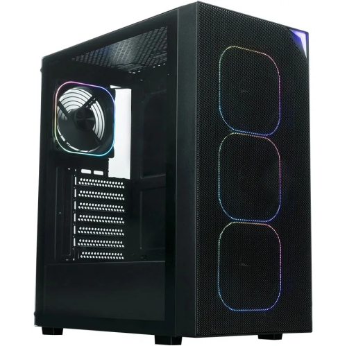 Корпус XASTRA A408 4ARGB Black (A408-4FG12A) ATX/Mesh/Screwless full-size TG / 4x120mm ARGB PWM FG fans