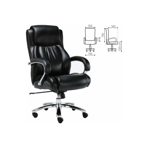 Кресло руководителя BRABIX Premium Status HD-003 (531821) рециклированная кожа, черное