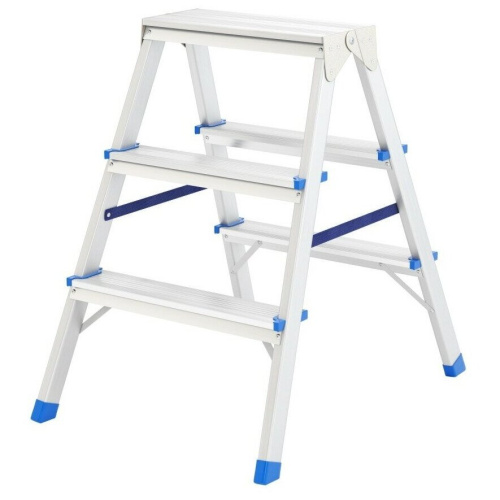 Стремянка двусторонняя СИБРТЕХ 97923 3ст, алюминиевая