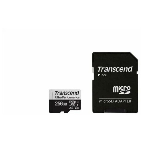 Карта памяти Transcend Ultra Perfomrance (TS256GUSD340S) 256GB microSDXC Class 10 UHS-I U3, V30, A2, (SD адаптер), TLC
