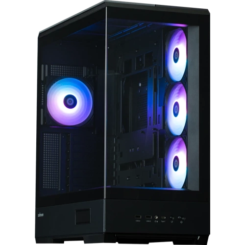 Корпус ZALMAN P50 DS Black, без БП, боковое окно (закаленное стекло), черный, ATX