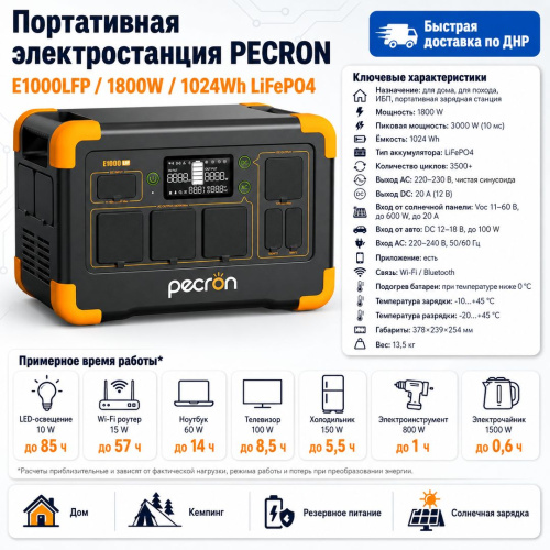Портативная электростанция Pecron E1000LFP