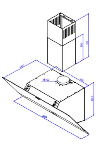 Вытяжка наклонная DeLonghi Linea 915 ВB белый/белый