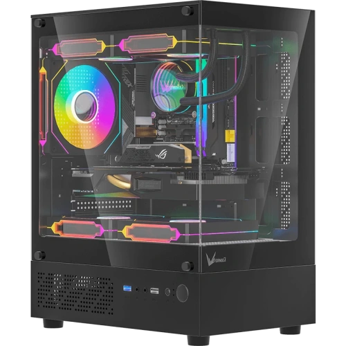 Корпус Formula Crystal Z1CM черный без БП mATX 5x120mm 1xUSB3.0 audio bott PSU