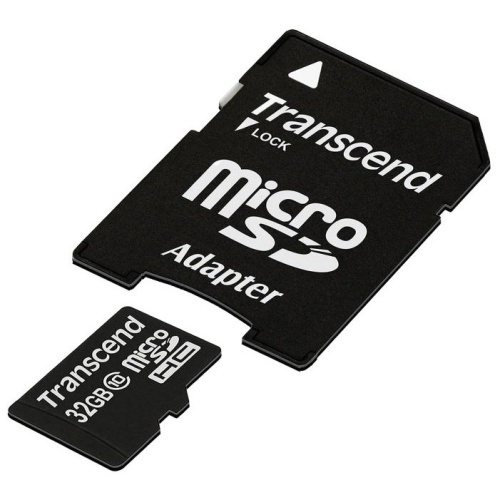Карта памяти Transcend TS32GUSDHC10 micro SDHC 32GB UHS-I Class 10 U1 с адаптером