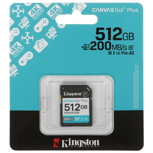 Карта памяти Kingston Canvas Go! Plus SDG4/512GB SDXC 512GB w/o adapter