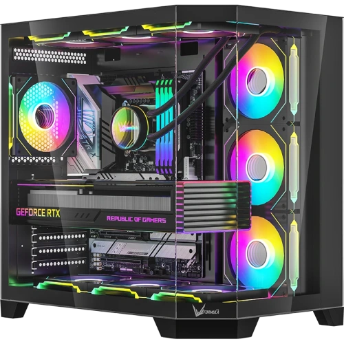 Корпус Formula V Line Crystal Z6 Black, ATX, Left Front Bevel side Tempered Glass, Type-C*1, USB3.0*2