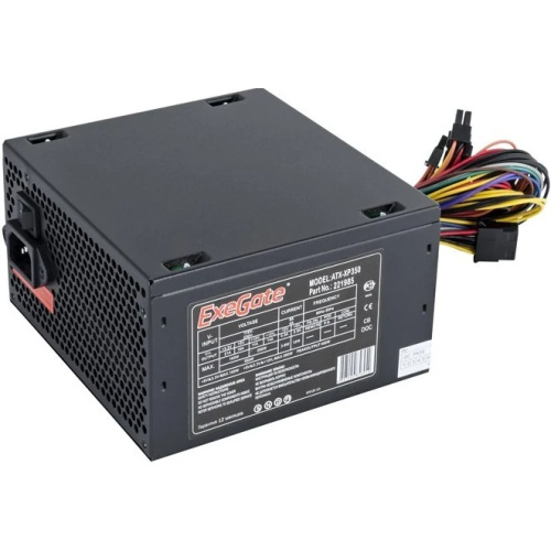 Блок питания Exegate XP350 EX221985RUS-PC 350W (ATX, PC, 12cm fan, 24pin, 4pin, 3xSATA, 2xIDE, black, кабель 220V в комплекте)