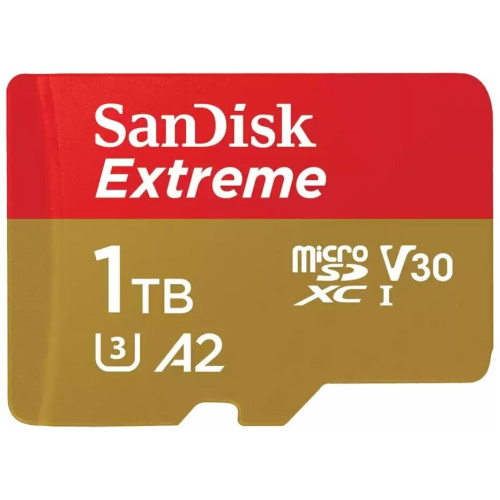 Карта памяти SanDisk 1024GBExtreme (SDSQXAV-1T00-GN6MN) microSDXC Class 10, UHS-I, W130, R 190 МБ/с без адаптера на SD