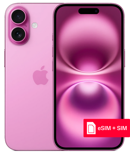 Смартфон Apple Iphone 16 128Gb Esim + Sim Розовый