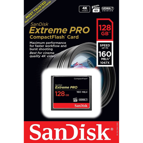 Карта памяти Sandisk SDCFXPS-128G-X46 Extreme Pro CF 160MB/s 128 GB VPG 65, UDMA 7