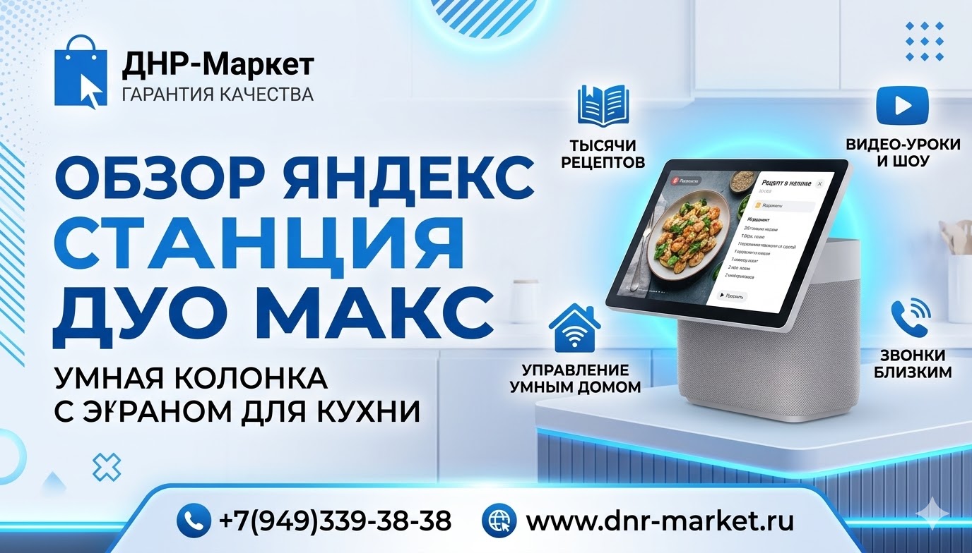 Обзор Яндекс Станция Дуо Макс: колонка с экраном для кухни Обзор Яндекс Станция Дуо Макс: колонка с экраном для кухни