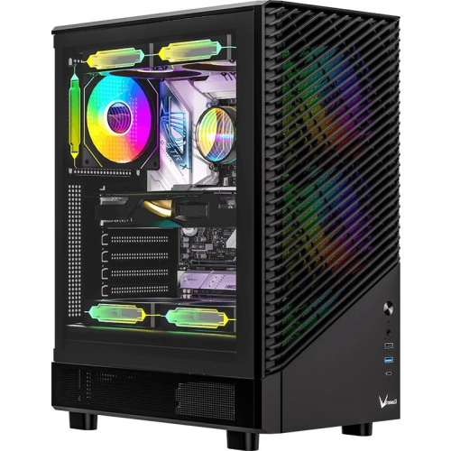 Корпус Formula Mana Geometry черный без БП ATX 3x120mm 1xUSB3.0 1xUSB3.1 audio bott PSU