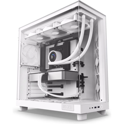Корпус NZXT H6 Flow (CC-H61FW-01) без БП Midi-Tower, TG, 3x120mm, 2xUSB-A 3.2 + 1xUSB-C ATX, mITX White