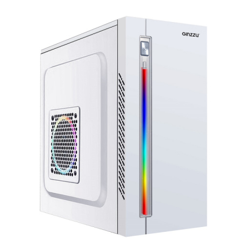 Корпус для ПК Ginzzu D380 RGB White Без БП (17591)
