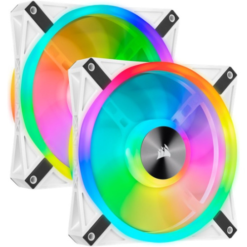 Комплект вентиляторов Corsair iCUE QL140 RGB (CO-9050106-WW) 140mm PWM White Fan — Dual Fan Kit with Lighting Node CORE