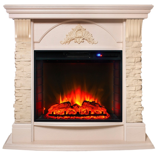 Электрокамин RealFlame Athena WT айвори с очагом Sparta 25,5 LED