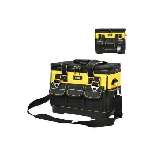 Сумка для инструментов каркасная с жестким пластиковым дном Deli DL586112 14 карманов, плечевой ремень, ткань Оксфорд 600D
