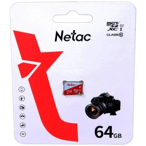 Карта памяти microSDHC Netac P500 Eco NT02P500Eco-064G-S 64GB (без SD адаптера)