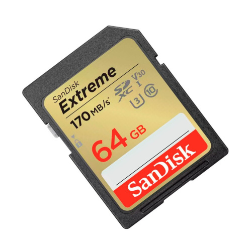 Карта памяти SanDisk (SDSDXV2-064G-GNCIN) 64GB SDXC Class 10 V30 UHS-I U3 Extreme 170MB/s