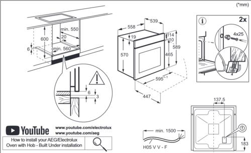 Электрический духовой шкаф Electrolux EOF5C50BV белый