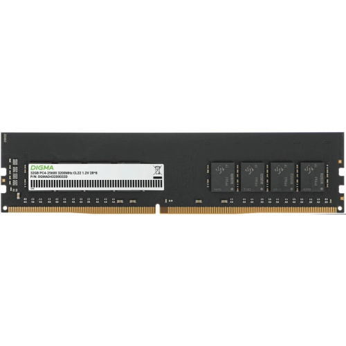 ОЗУ Digma DGMAD43200032D DDR4 32GB 3200MHz RTL PC4-25600 CL22 DIMM 288-pin 1.2В dual rank Ret