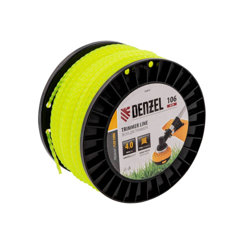 Леска для триммера Denzel Flex Cord 96803 витой квадрат, 4,0ммх106м, на DIN катушке