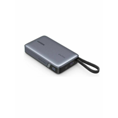 Внешний аккумулятор UGREEN PB550 (85166B) 67W 20000mAh USB-C USB-A со встроенным кабелем (ССС) серый космос