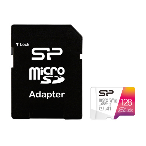 Карта памяти Silicon Power Elite A1 (SP128GBSTXBV1V20SP) 128GB microSDXC Class 10 UHS-I U1 100 Mb/s (SD адаптер)