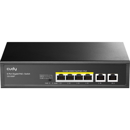 Коммутатор неуправляемый Cudy GS1006P (L2) 6x1Гбит/с 6PoE+