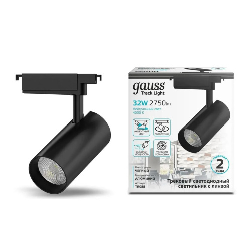 Светильник GAUSS TR088, 4000К, черный