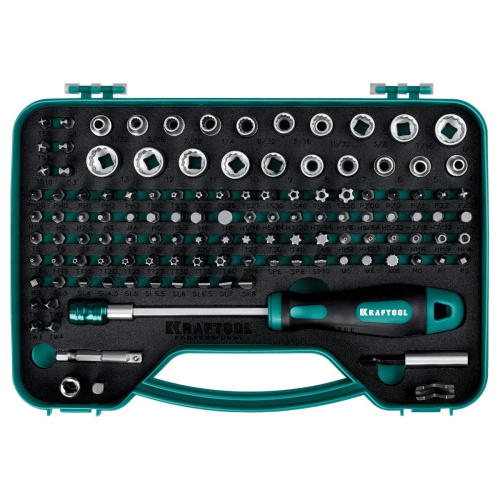 Отвертка-битодержатель KRAFTOOL X-drive-122 (26816) с насадками 122 шт.