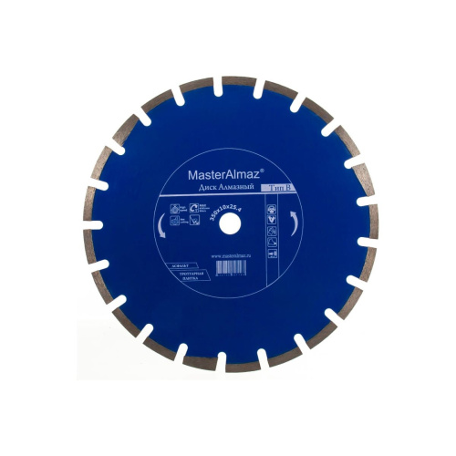 Диск алмазный по асфальту и плитке МастерАлмаз Standard Тип В 10501445 350х10х25.4