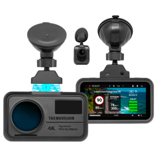 Видеорегистратор с радар-детектором TrendVision Hybrid Signature Real 4K 2CH GPS ГЛОНАСС