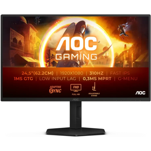 Монитор AOC 25G4SXU Black IPS 1920x1080, 310Hz, 1ms, 400cdm, 1000:1, HDMI 2.0x2, DP 1.4,4хUSB 3.2