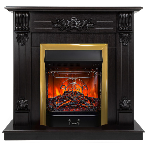 Электрокамин RealFlame Ottawa DN венге премиум с очагом Majestic Lux Brass