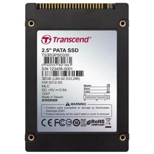 SSD Transcend 330 (TS32GPSD330) 32 Гб, 2.5" PATA MLC, темп. режим от 0С до +70С