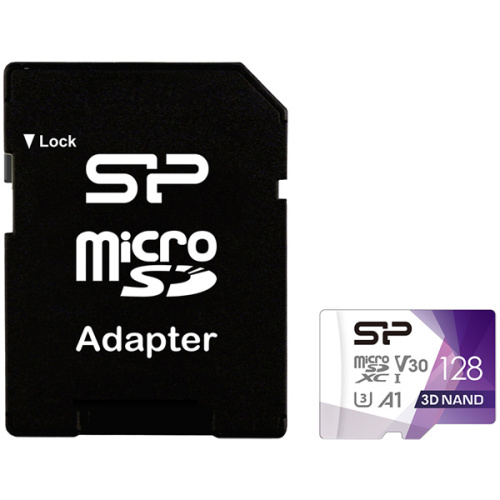 Карта памяти Silicon Power SP128GBSTXDU3V20AB microSD 128GB Superior Pro A1 microSDXC Class 10 UHS-I U3 Colorful 100/80 Mb/s (SD адаптер)