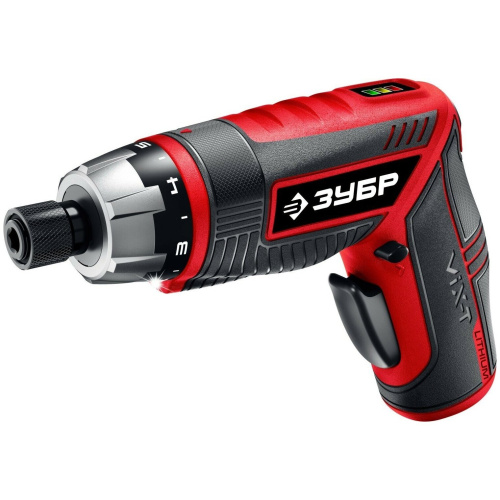 Отвертка аккумуляторная ЗУБР ЗО-ЕМ-3.6 Ли VIX-T 3.6 В, в кейсе с 10 битами