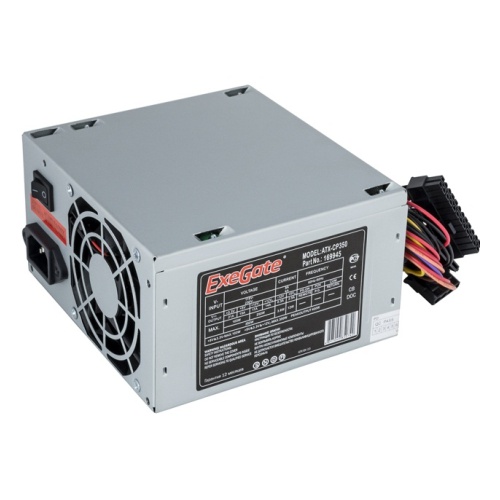 Блок питания Exegate CP350  350W, ATX, 8cm fan, 24+4pin, 3xSATA, 1xFDD, 2xIDE + кабель 220V в комплекте