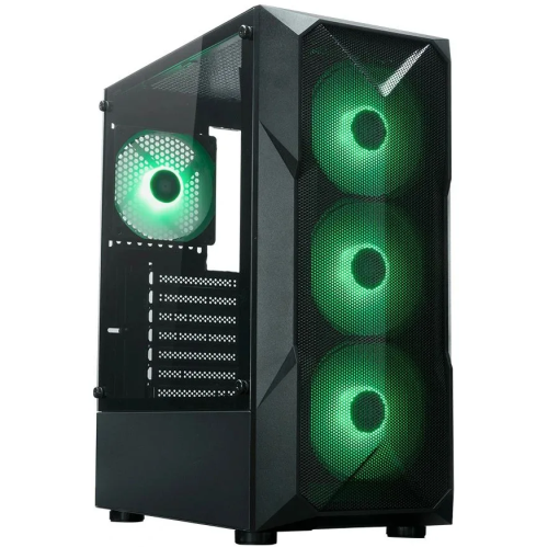 Корпус XASTRA A304 4ARGB-C6 Black (A304-4FC12A-C6) ATX/Mesh/half-size TG/4x120mm ARGB FC fans/Argb+PWM HUB 6port