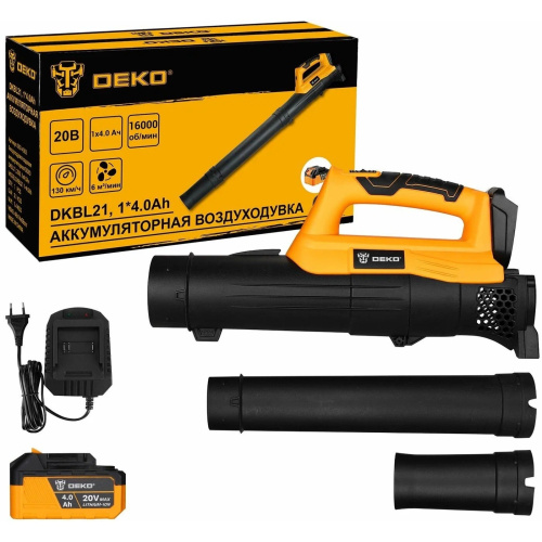 Воздуходувка аккумуляторная DEKO DKBL21 (063-4363) садовая 20В, 1x4.0Ач