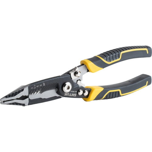 Клещи электромонтажные SHTOK Acrux 08500 многофукциональные 6-в-1, 210 мм