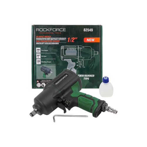 Пневмогайковерт Rockforce Twin Hammer RF-82549 (48137) ударный с реверсом