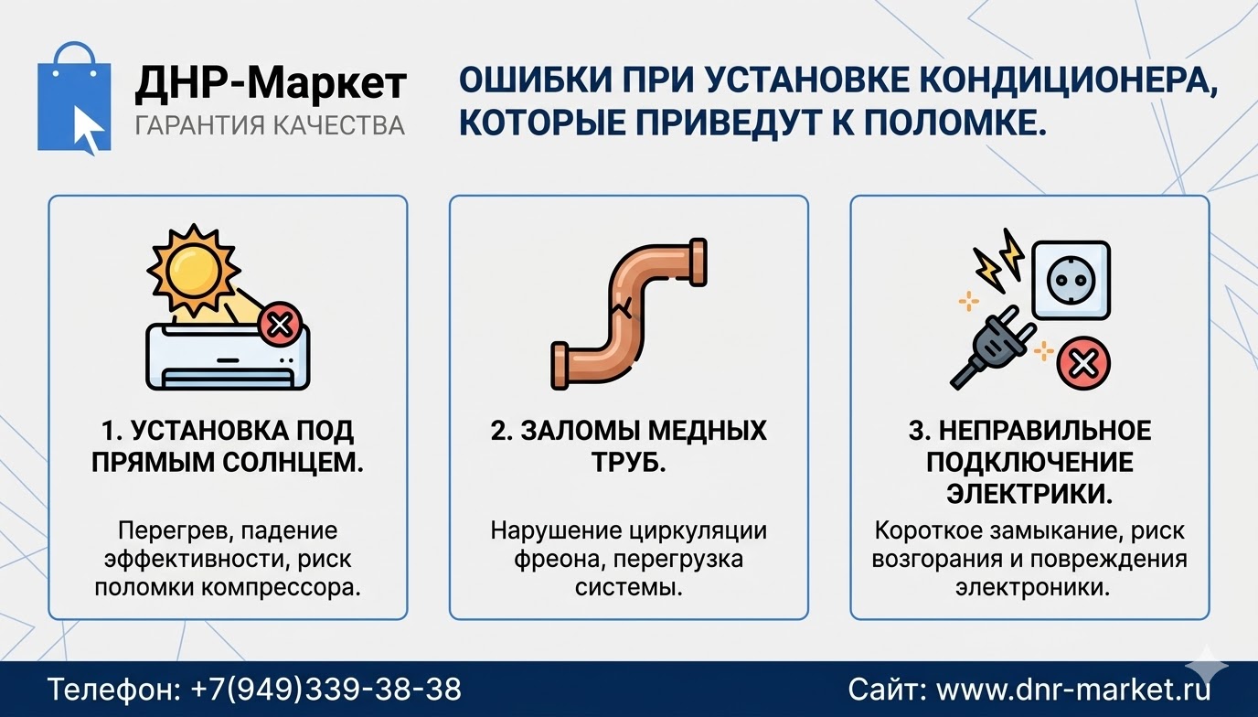 Ошибки при установке кондиционера, которые приведут к поломке. Ошибки при установке кондиционера, которые приведут к поломке.